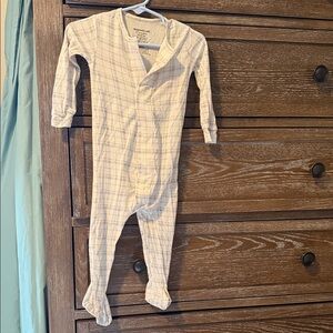 Magnetic Me Cream and Gray Plaid Kids Footie